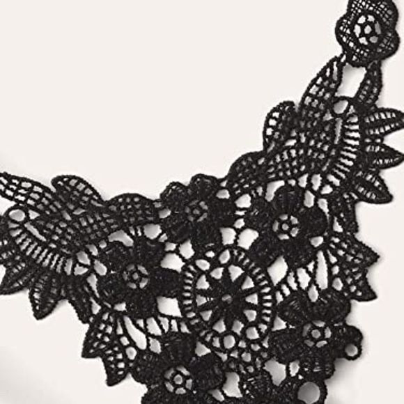 WDIRARA Women's Floral Lace Mesh Scallop Lingerie Set Bra and Bow Panty - Picture 3 of 5